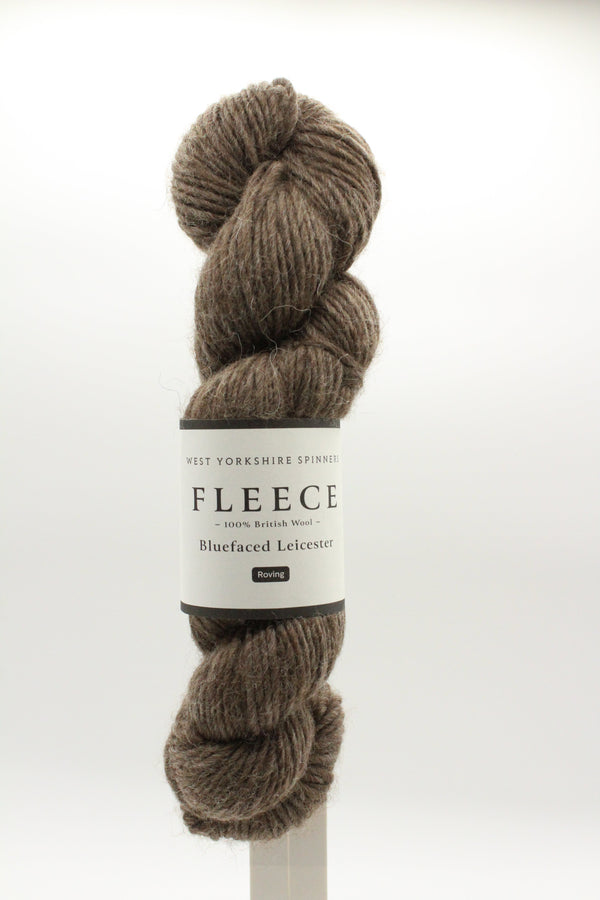Fleece Bluefaced Leicester Aran Roving - Brown