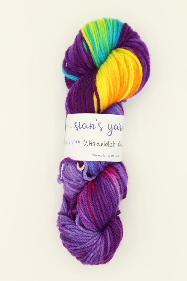 Sian's 8 ply - Ultraviolet Rainbows