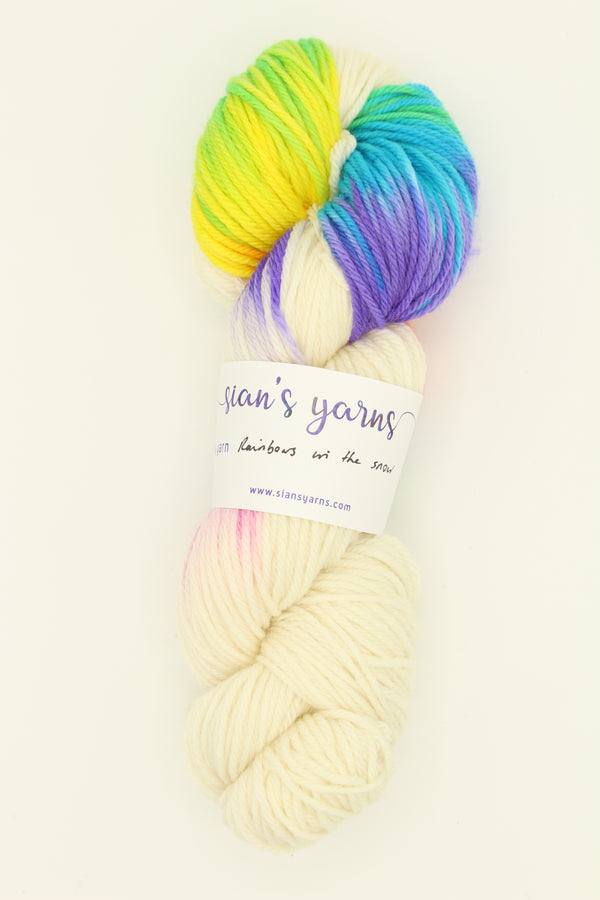 Sian's 8 ply - Rainbows in the Snow