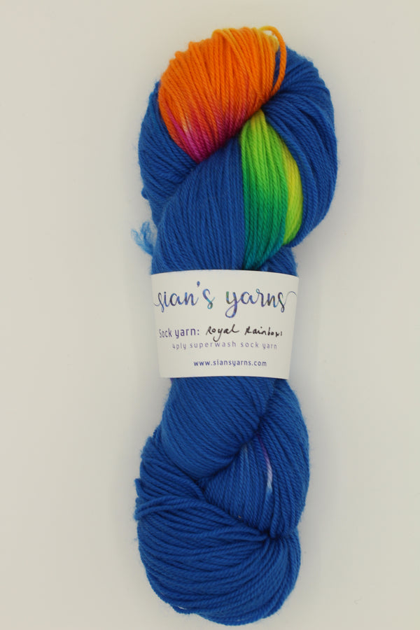 Sock Yarn - Royal Rianbows