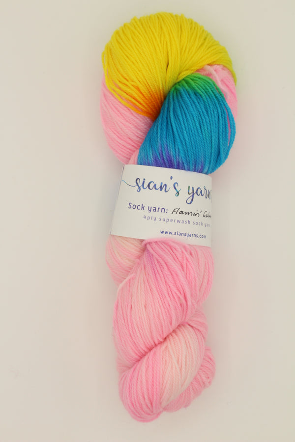 Sock Yarn - Flamin' Galah Rainbows